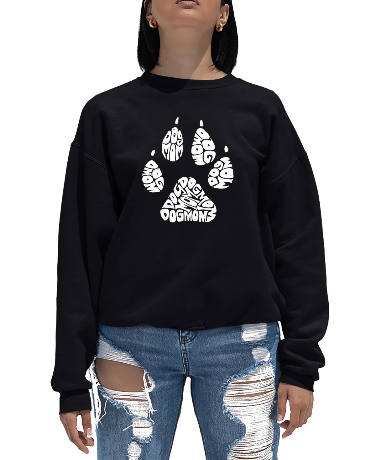 Word Art Crewneck Dog Mom Sweatshirt by La Pop Art