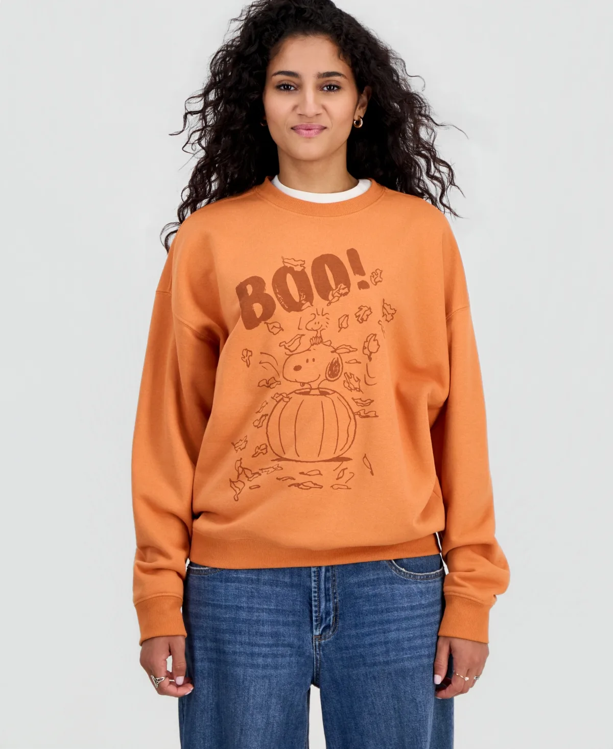 Snoopy Pumpkin Graphic Print Sweatshirt by Peanuts