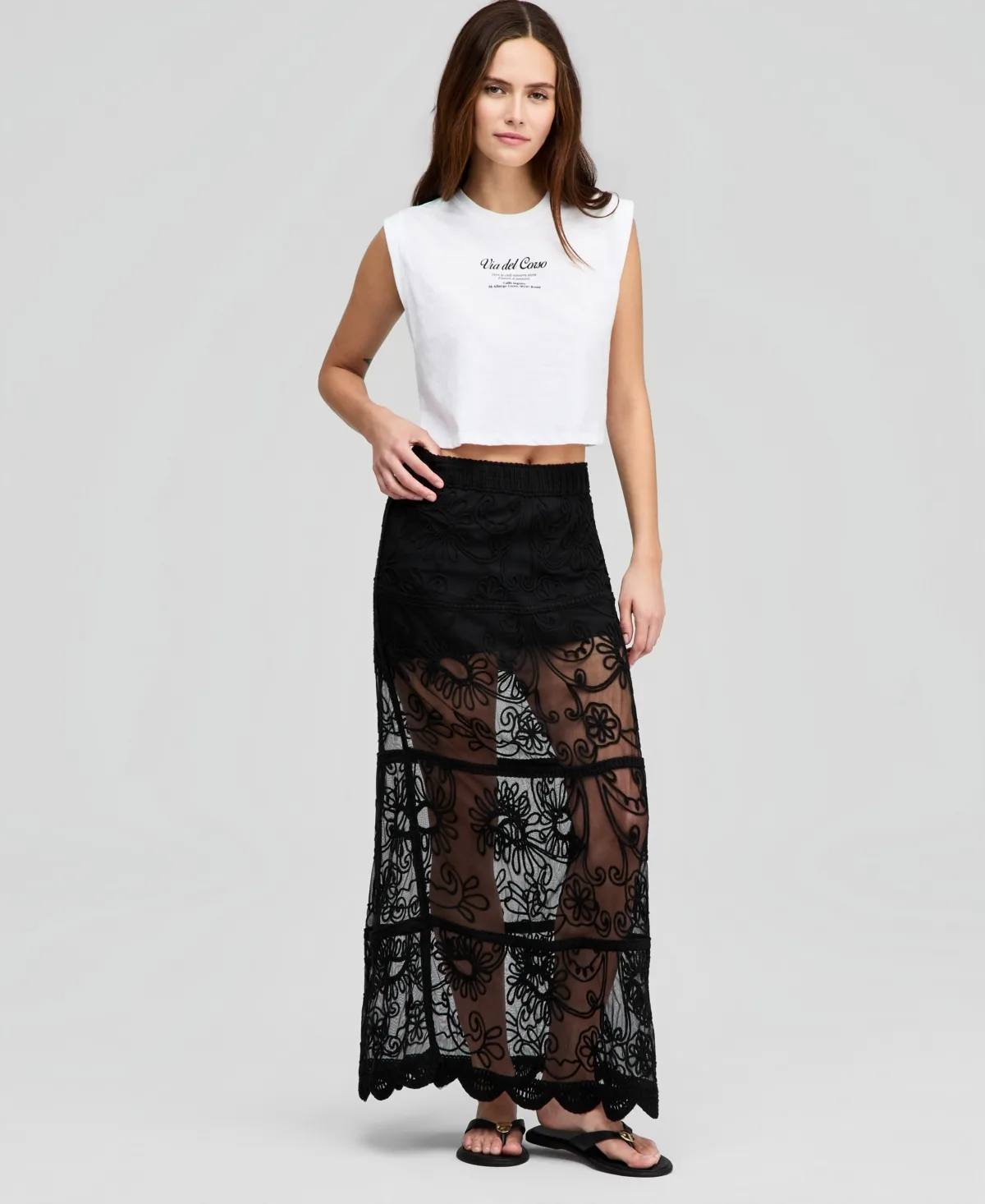 Soutache Mesh Maxi Skirt by And Now This