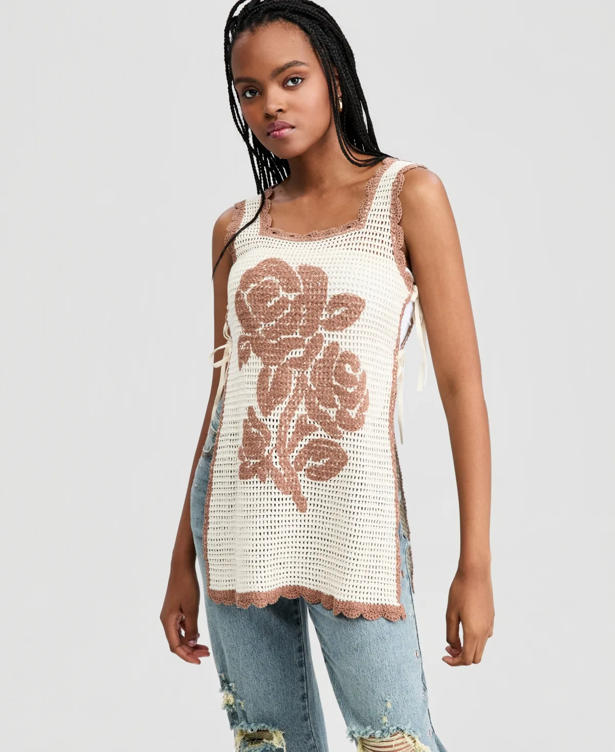 Rose Crocheted Tank Top by And Now This