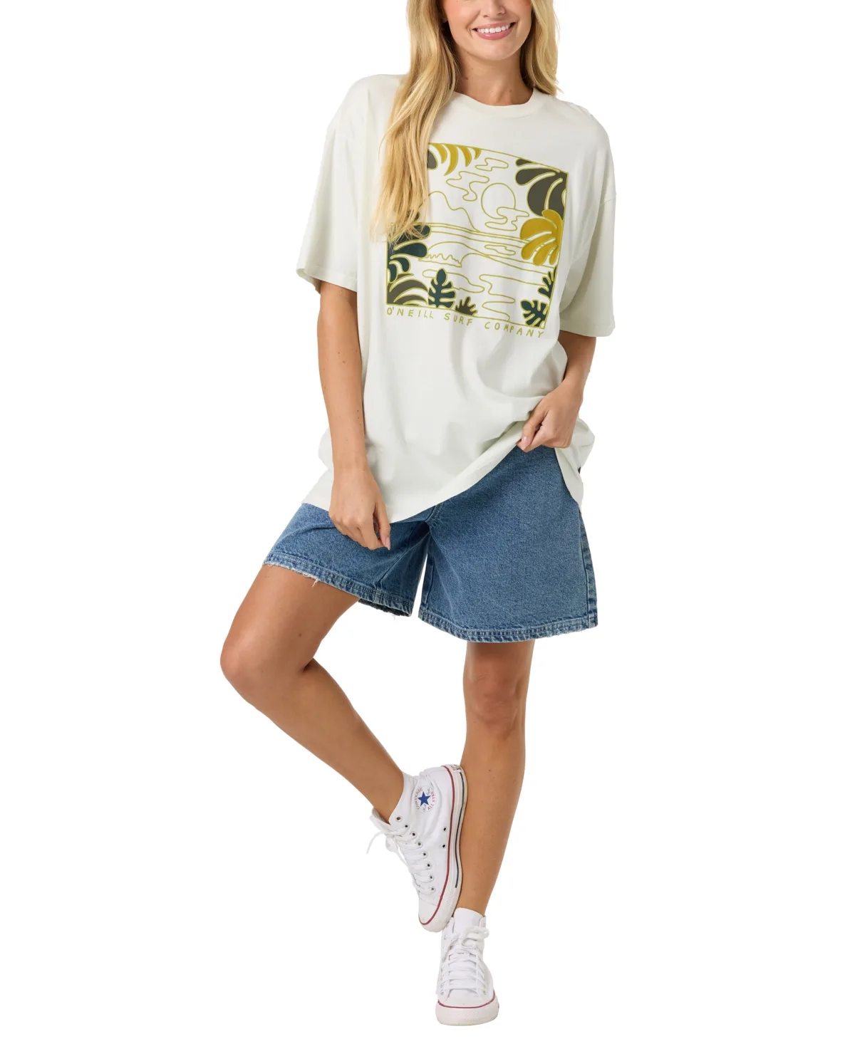 Garment-Dyed Graphic Oversized T-Shirt by O'neill