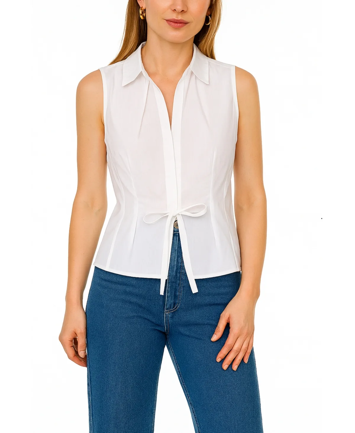 Collared Tie-Front Tank Top by 1.state