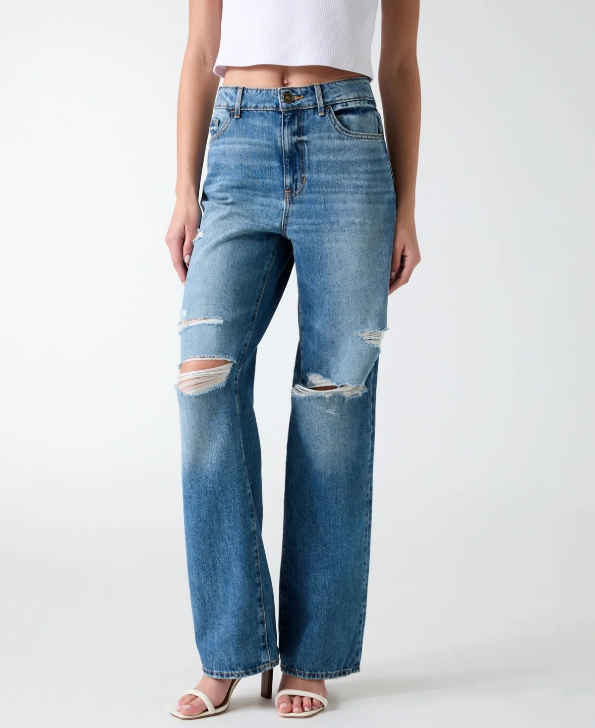 High-Rise Straight Leg Jeans by Guess
