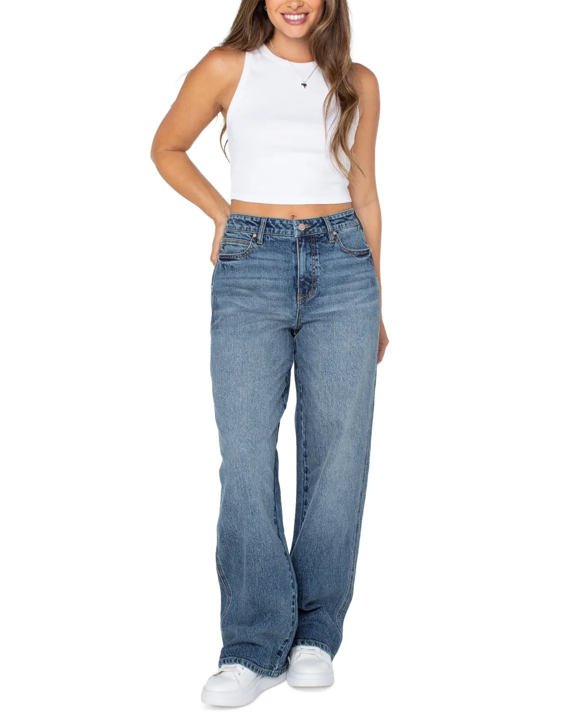 High Rise Baggy Wide-Leg Curvy Jeans by Celebrity Pink