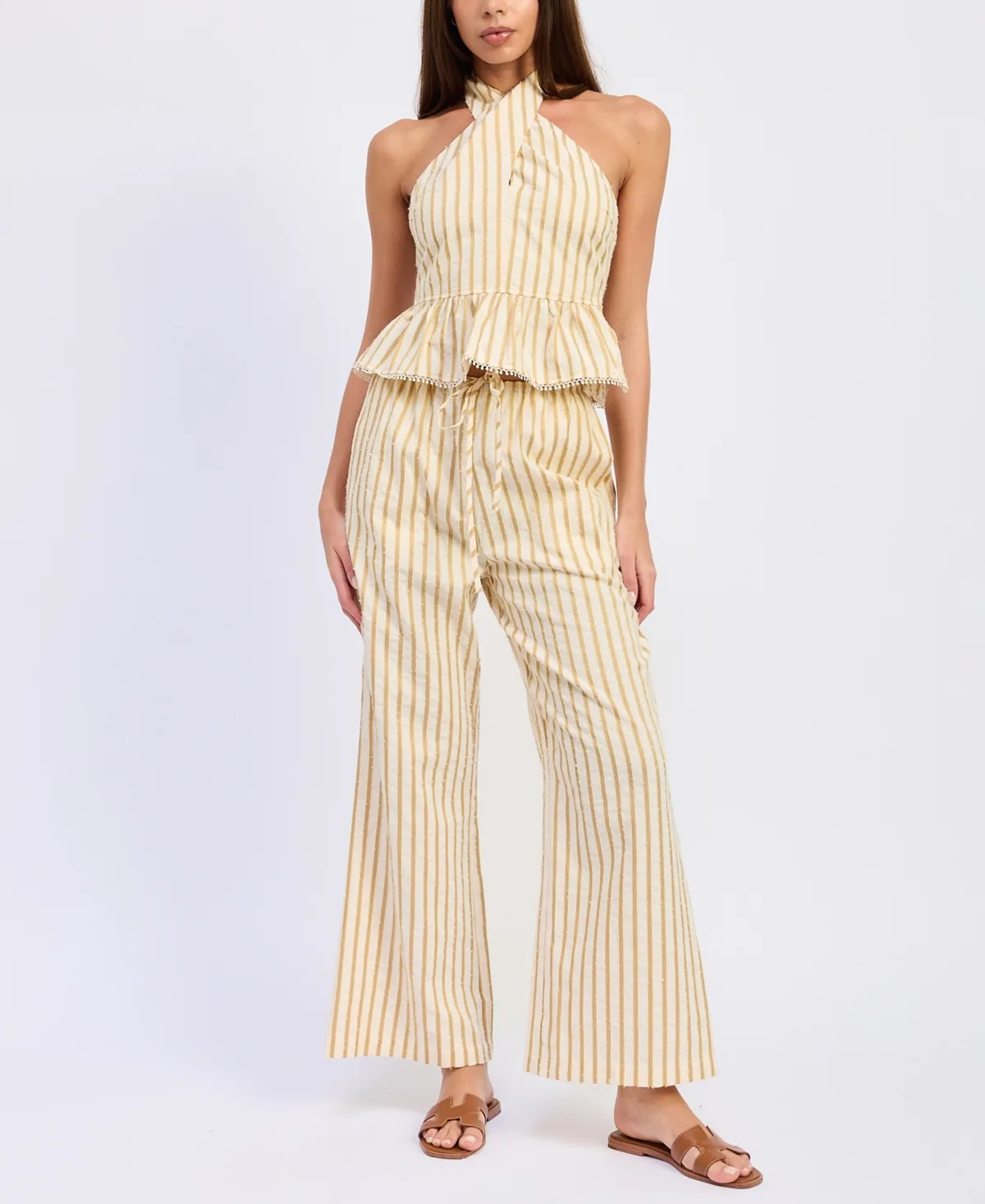 Pull-On Self-Tie Waist Pants by En Saison