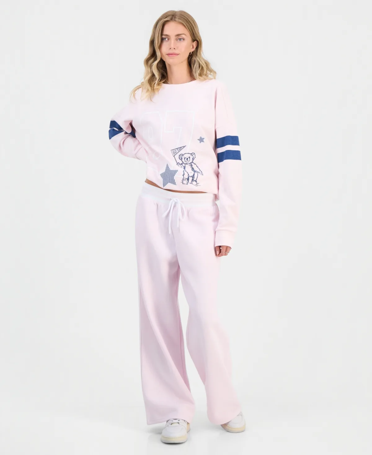 Wide Fleece Contrast-Waist Sweatpants by Madden Girl