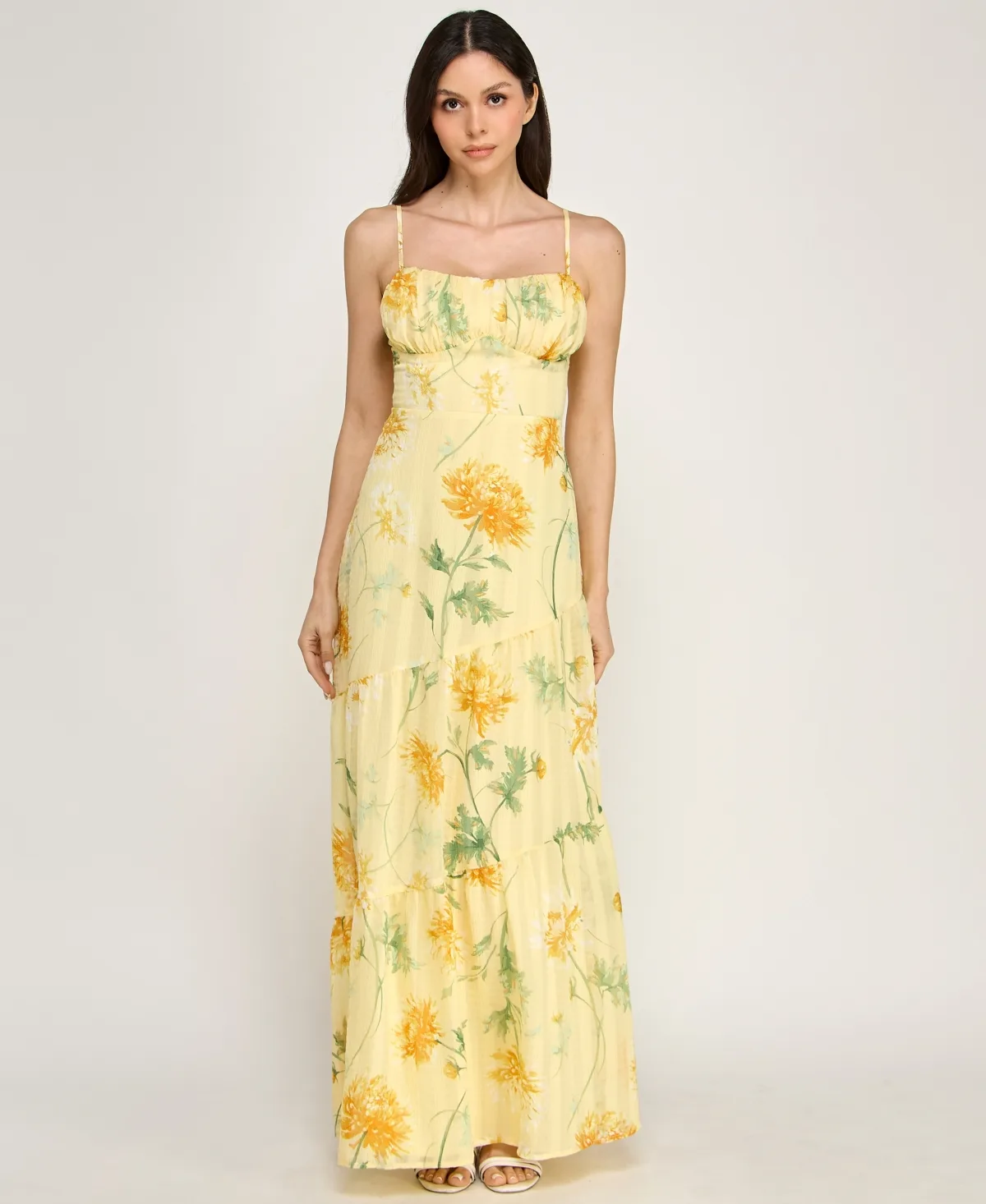 Sleeveless Bungee Back Asymmetrical Maxi Dress by Trixxi