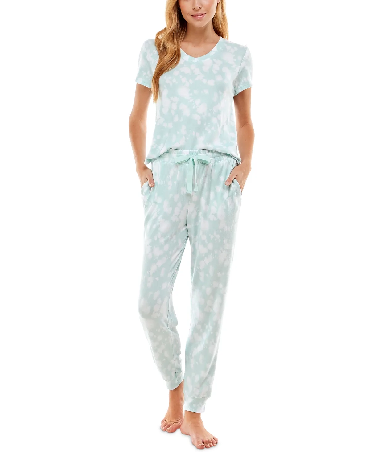 V-Neck T-Shirt & Jogger Pants Pajama Set by Roudelain