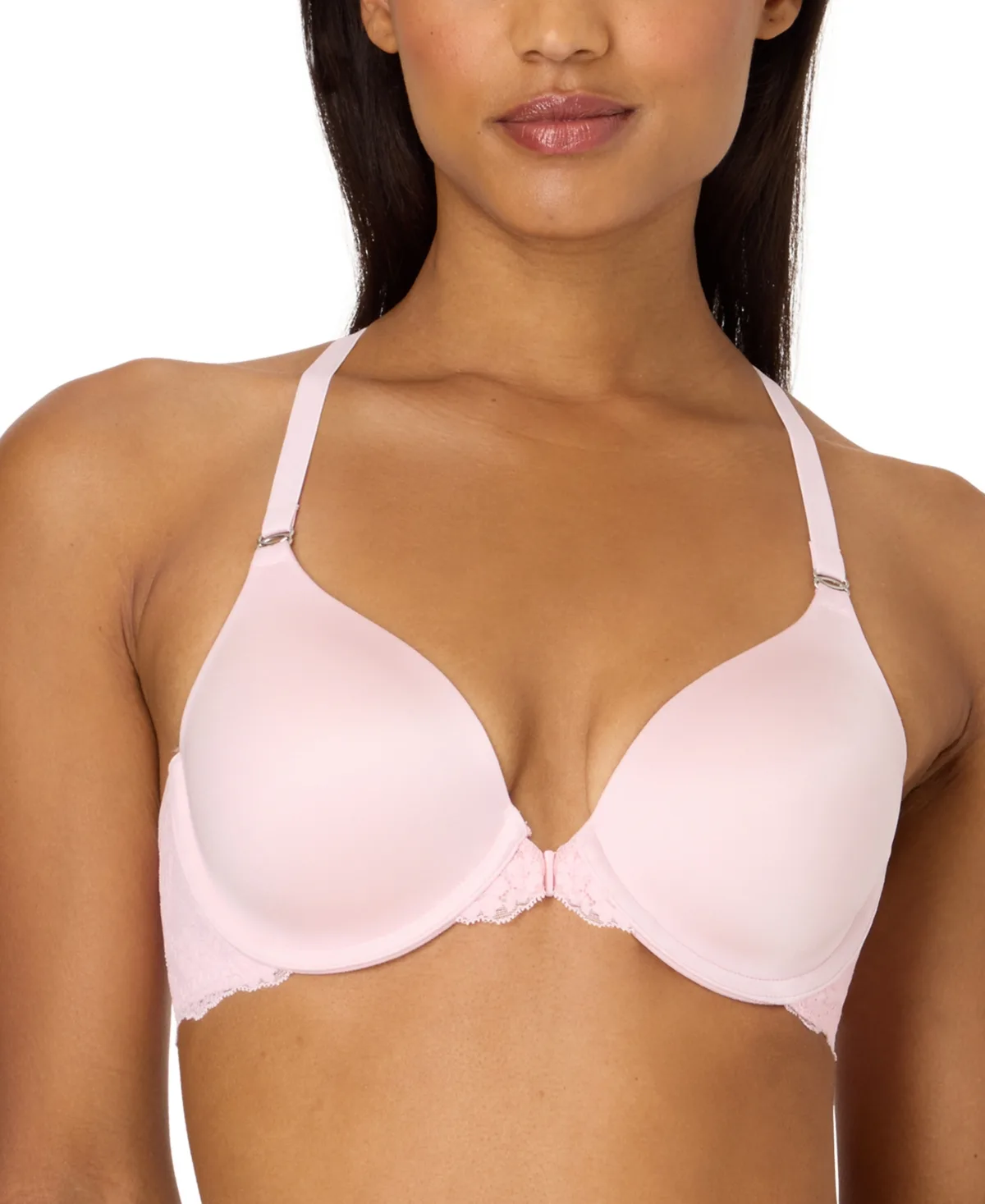 One Fab Fit Lace T-Back Shaping Underwire Front Close Bra by Maidenform