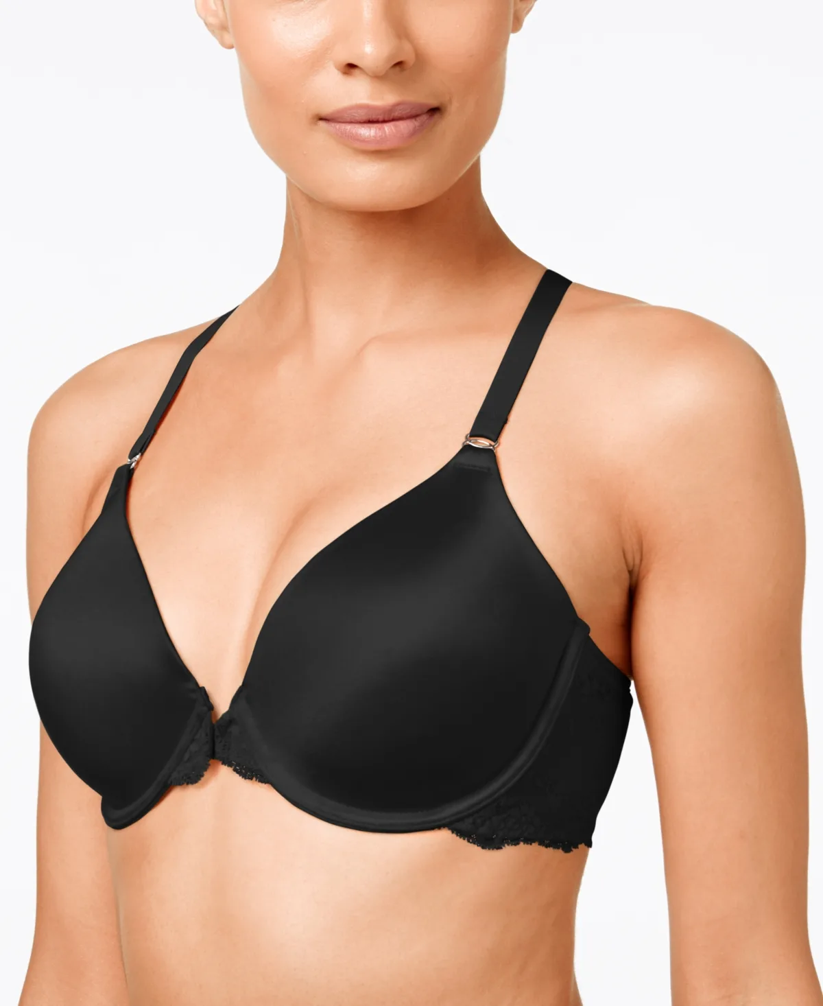 One Fab Fit Lace T-Back Shaping Underwire Front Close Bra