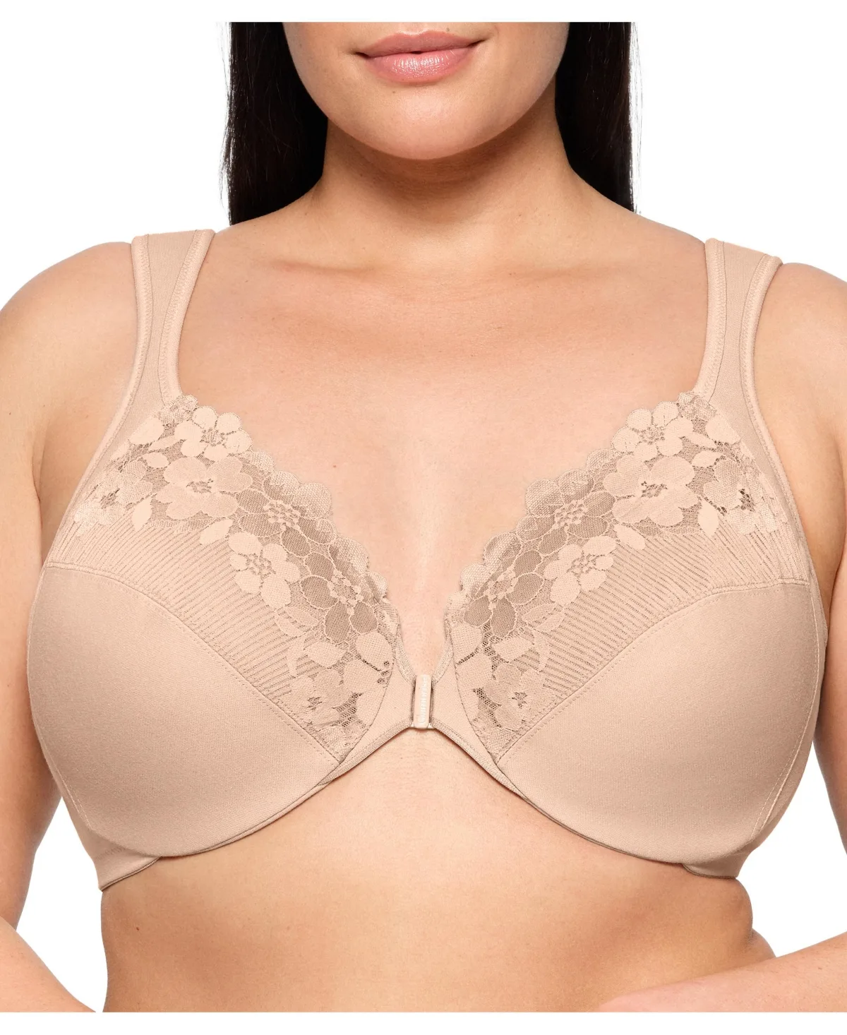 Front-Closure Cotton Wonder Underwire Bra by Glamorise