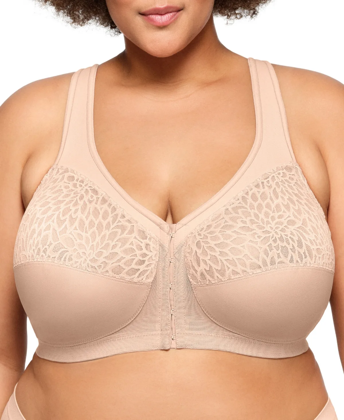Magic Lift Front-Closure Racerback Wire Free Bra