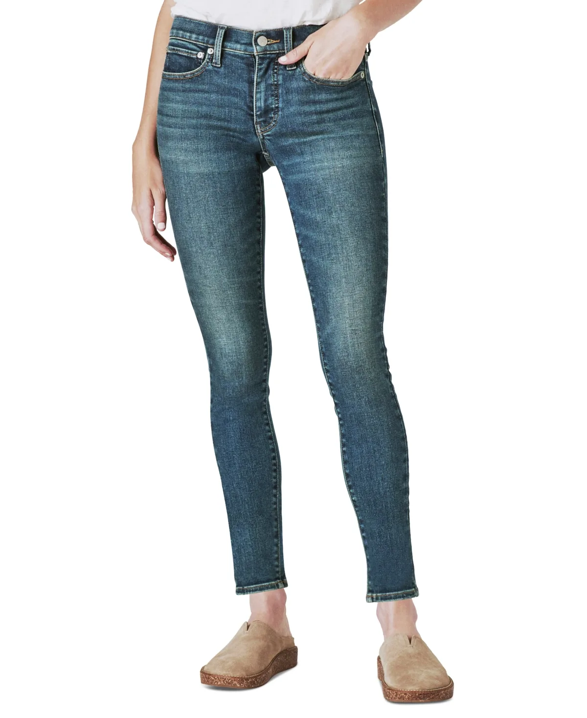 Ava Mid-Rise Ripped Skinny Jeans by Lucky Brand