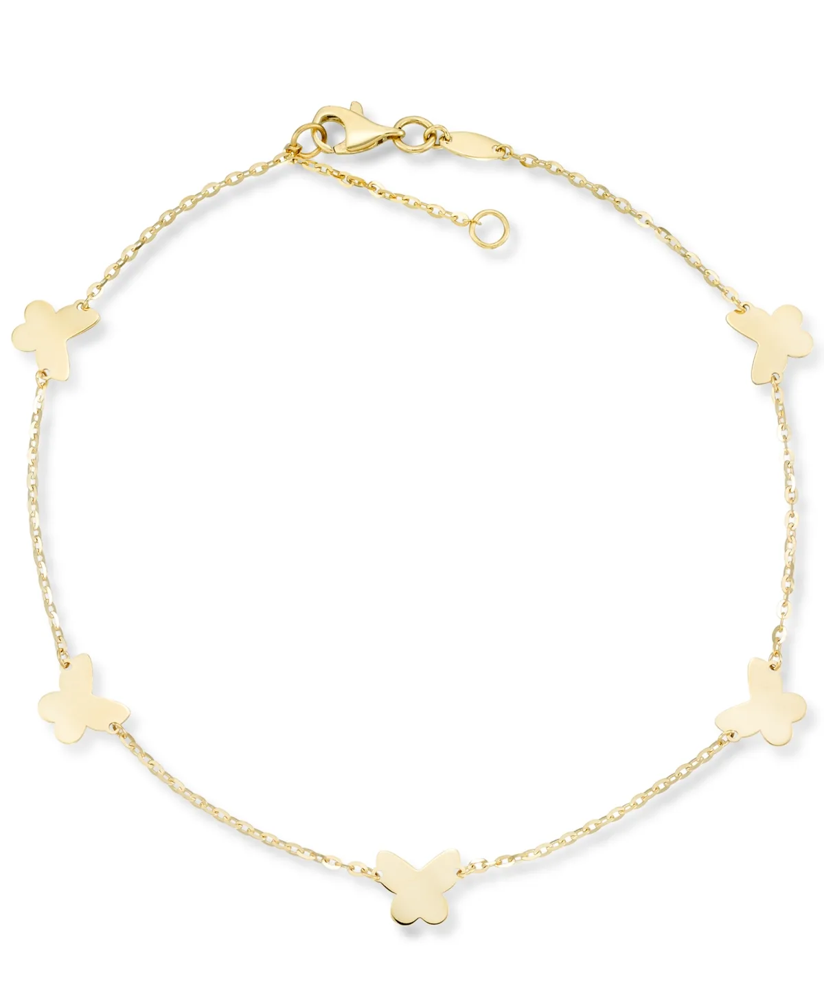 Polished Butterfly Ankle Bracelet in 10k Gold by Macy's