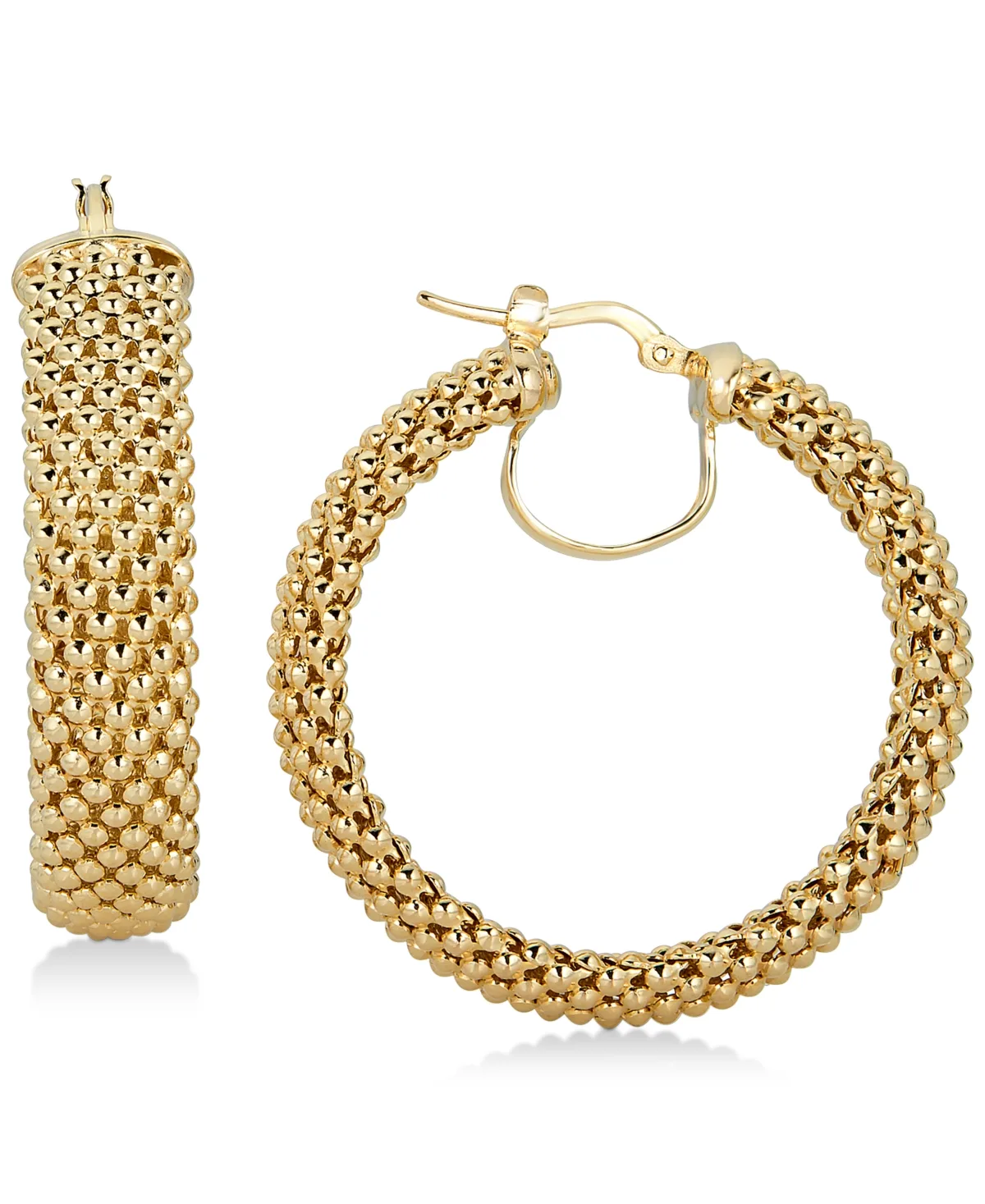 Mesh Hoop Earrings in 14k Gold-Plated Sterling Silver by Italian Gold