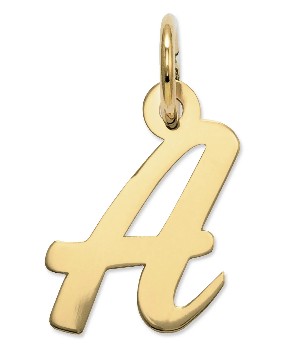 14k Gold Charm, Small Script Initial Charm - E by Macy's