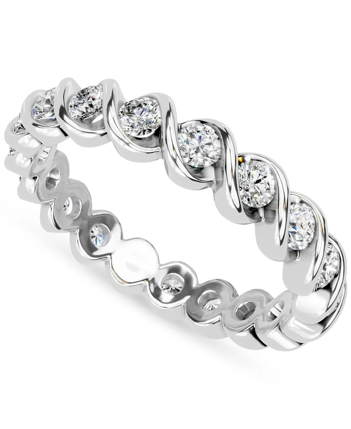 Diamond Eternity Band (1 ct. t.w.) in Platinum or 14k Gold by Macy's