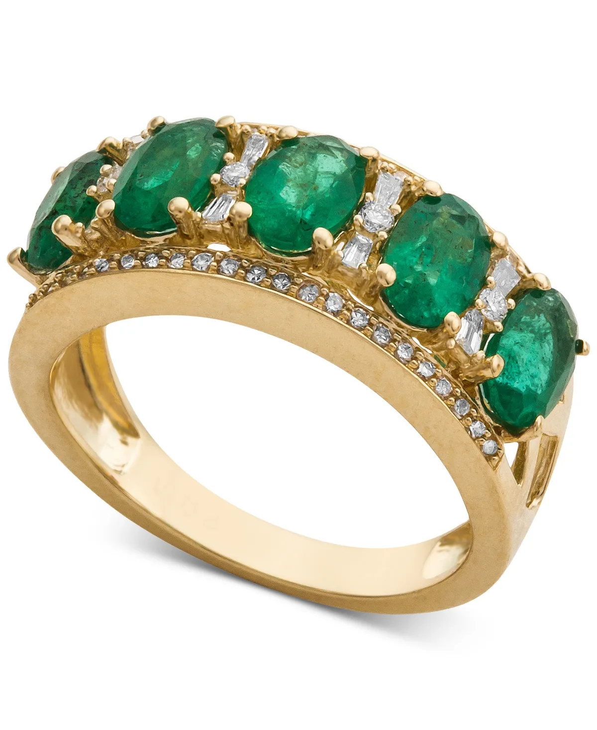 Sapphire (2-7/8 ct. t.w.) & Diamond (1/3 ct. t.w.) Ring in 14k White Gold (also in Emerald, Tanzanite and Ruby)