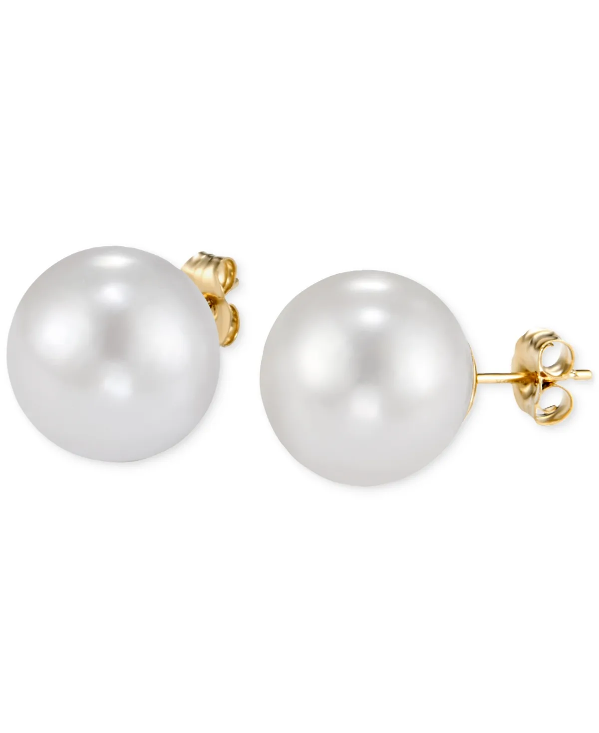 Cultured Freshwater Pearl (12-13mm) Stud Earrings in 14k Yellow Gold