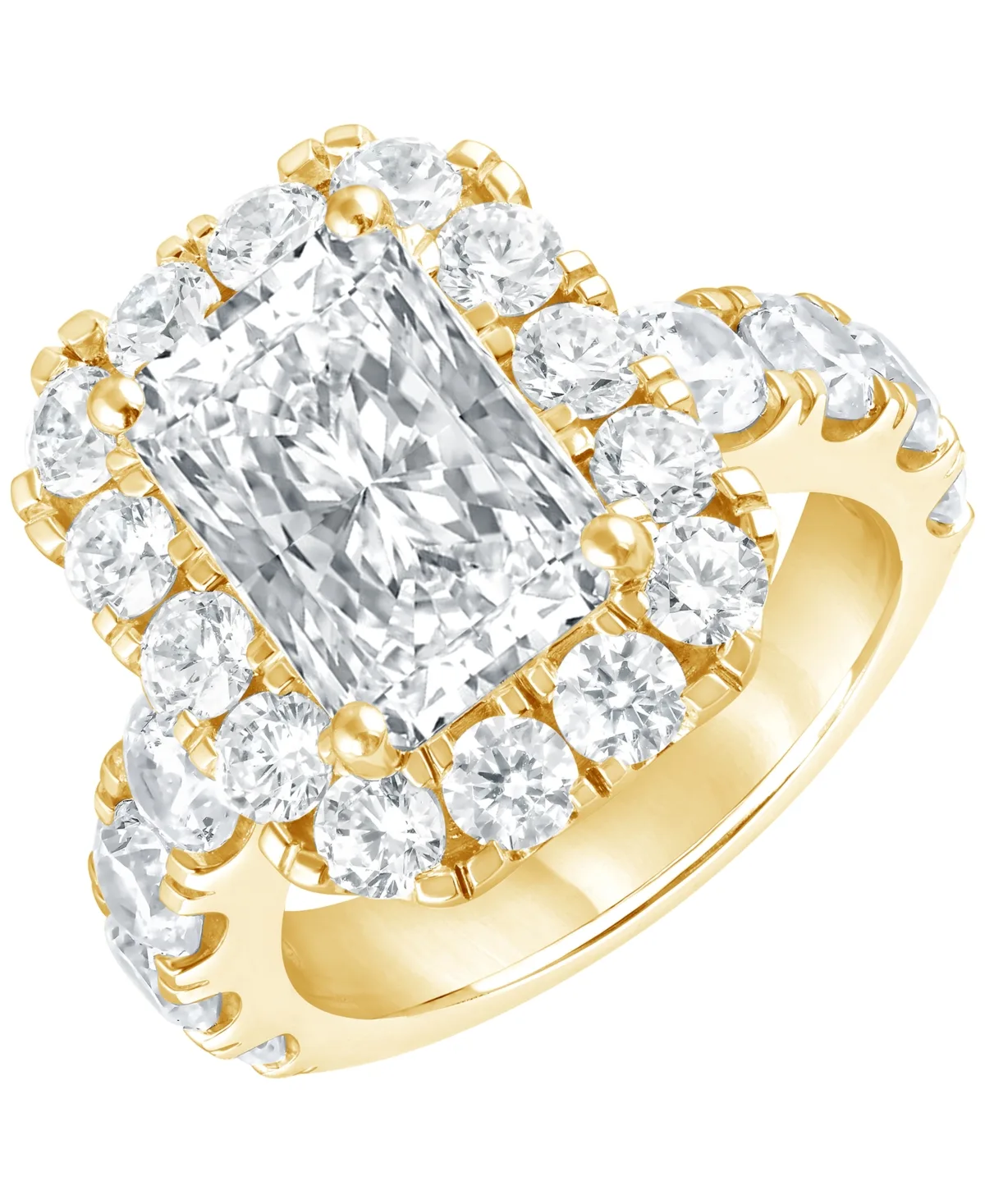 Bagley Mischka Certified Lab Grown Diamond Emerald Halo Engagement Ring (8-3/4 ct. t.w.) in 14k Gold