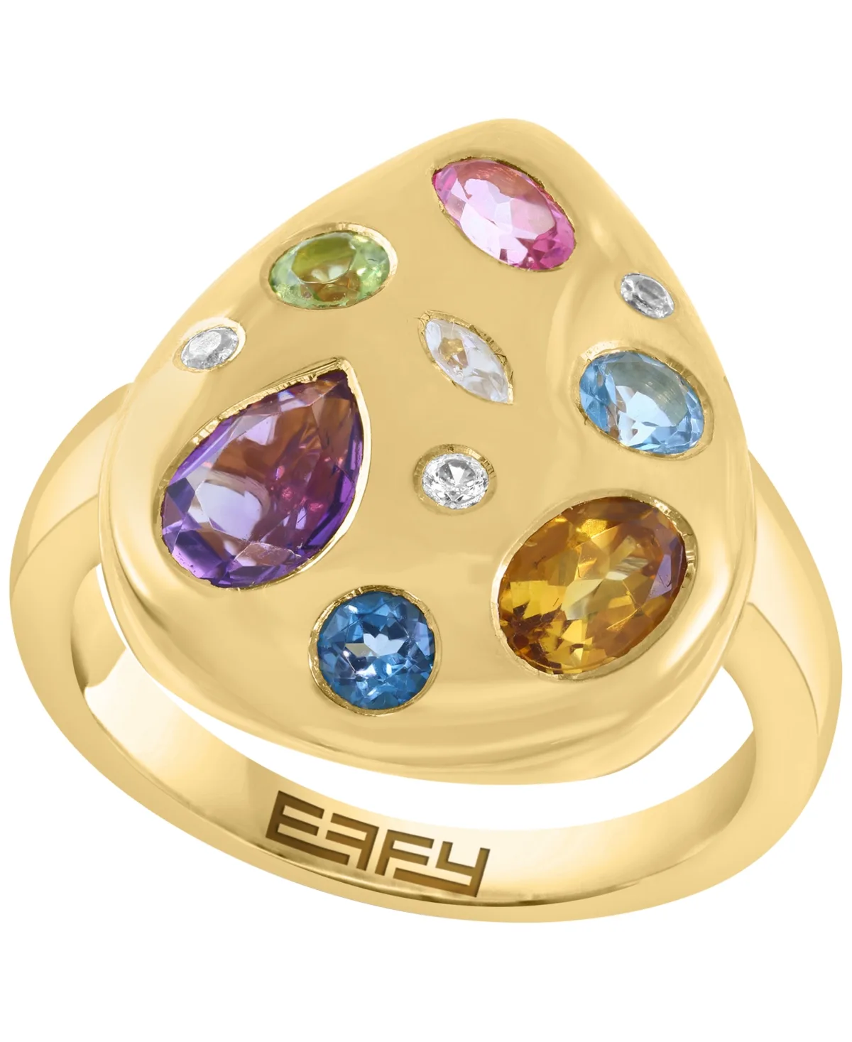 Multi Gemstone Ring (1-7/8 ct. t.w.) in 14k Yellow Gold Over Silver by Effy Collection