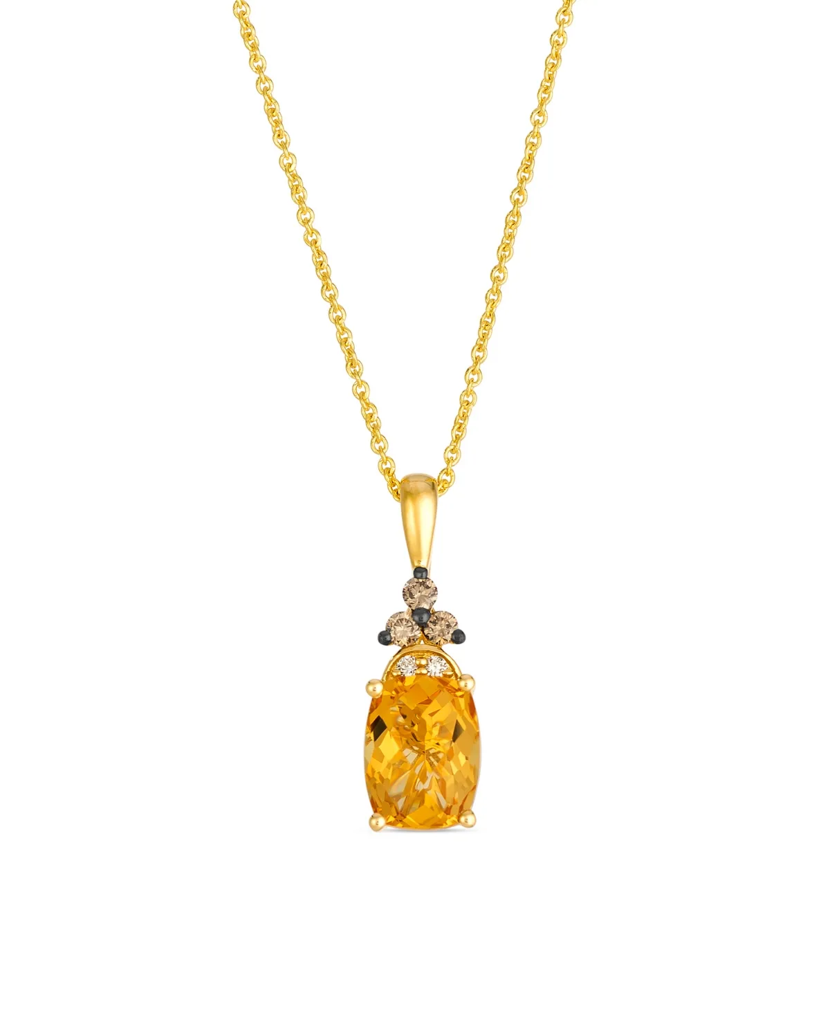Citrine (1.25 ct. t.w.), Vanilla and Chocolate Diamond Pendant Necklace (0.09 ct. t.w.) in 14k Honey Gold by Le Vian