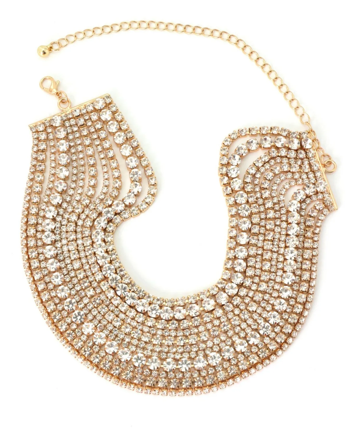 Crystal Multi Strand Adjustable Collar Necklace by Adornia