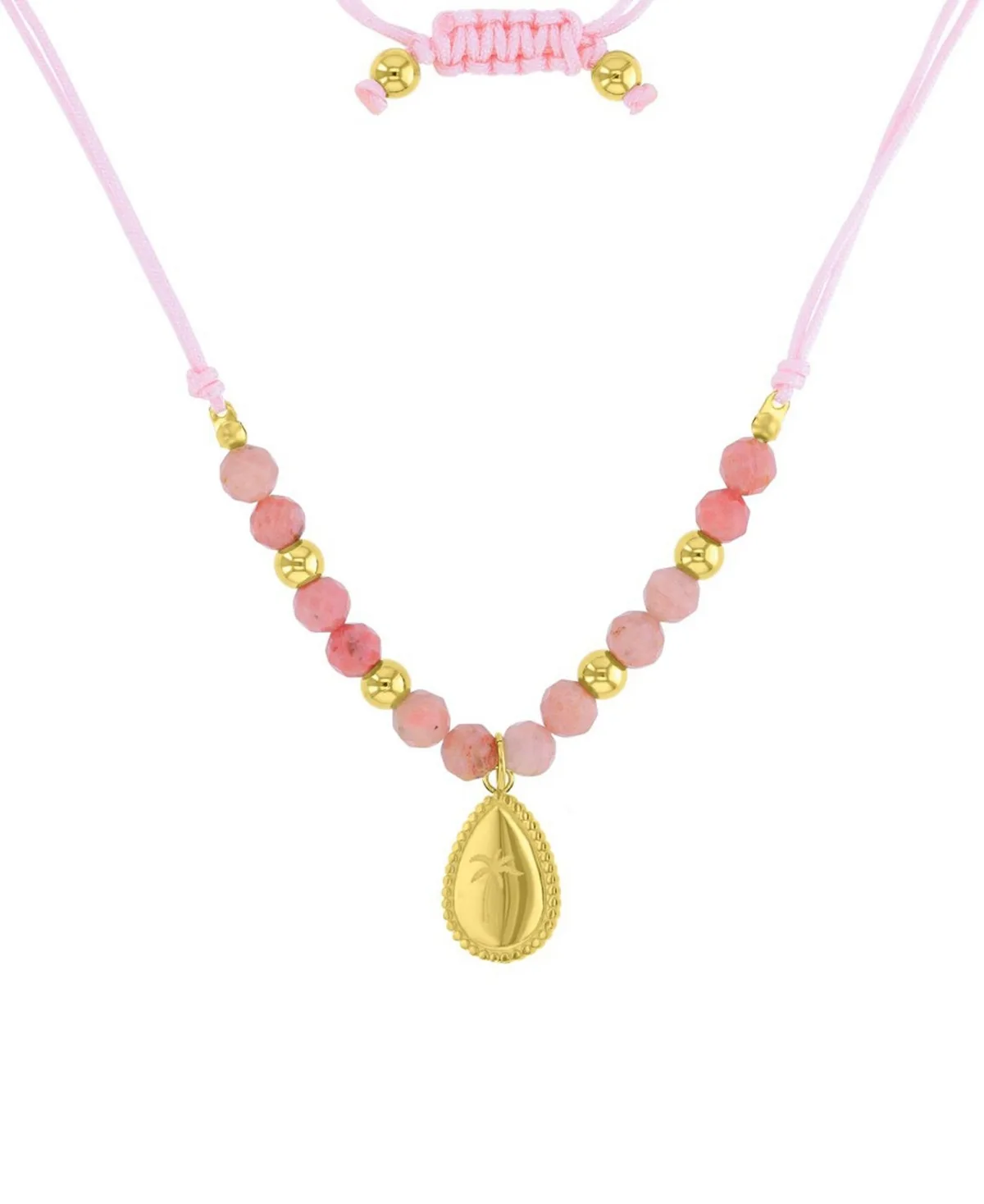 Waterproof Yellow Palm Tree Labradorite Adjustable Necklace by Roxy