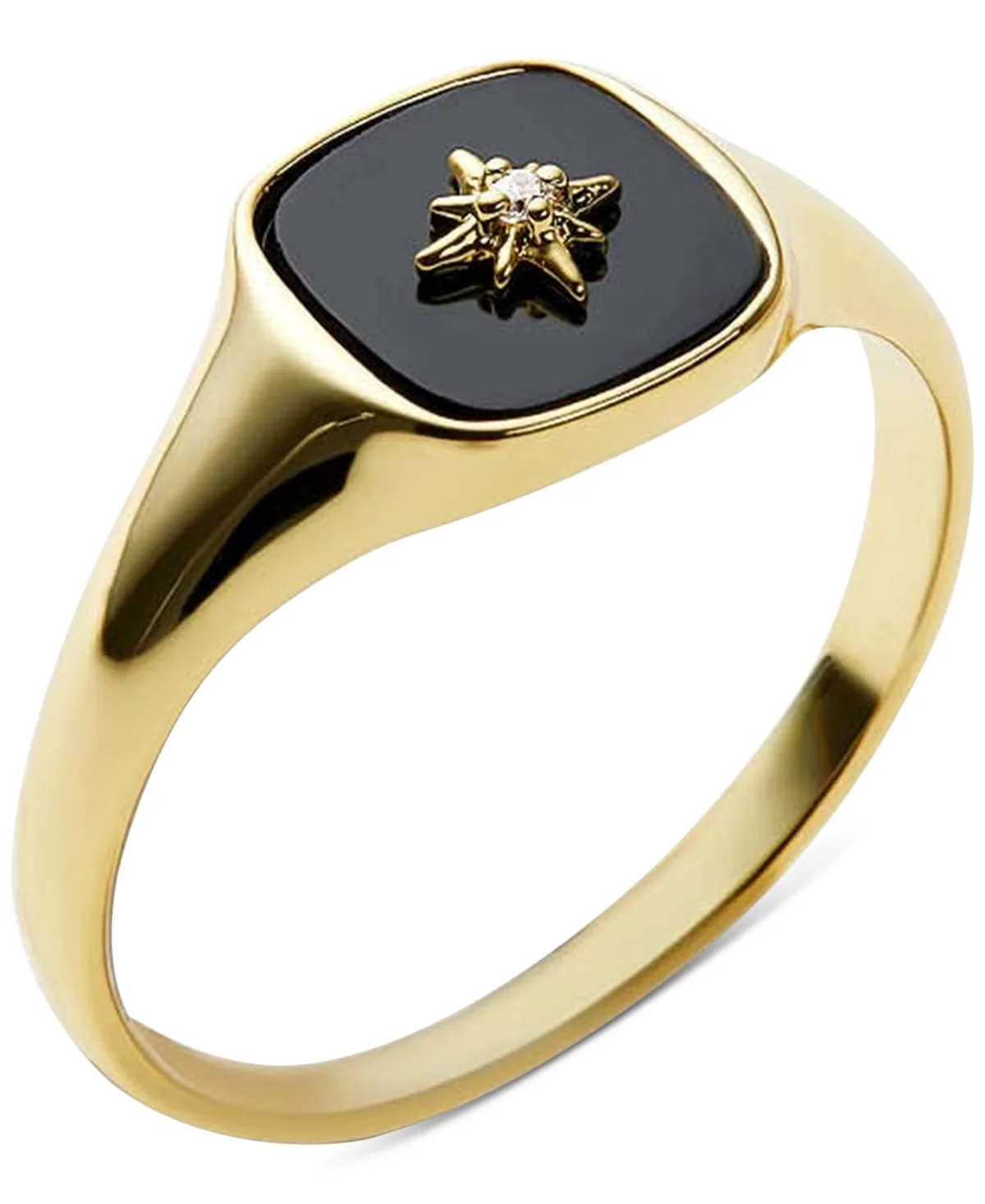 Amara Black Gold-Plated Signet Ring by Ana Luisa