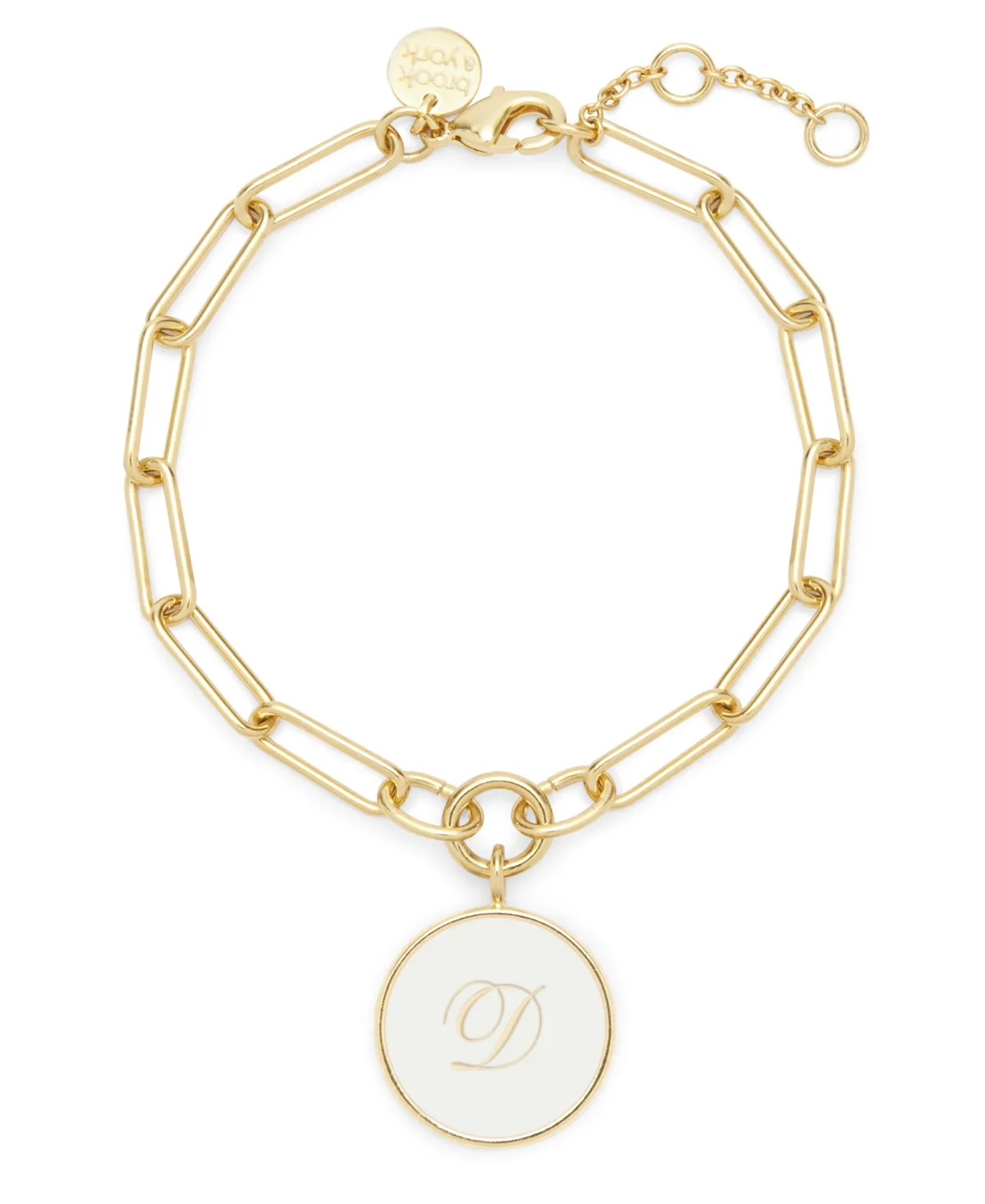 14K Gold Plated Callie Enamel Initial Bracelet by Brook & York