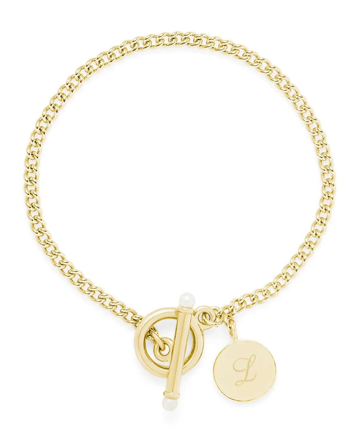 Stella Imitation Pearl Initial Toggle Bracelet by Brook & York
