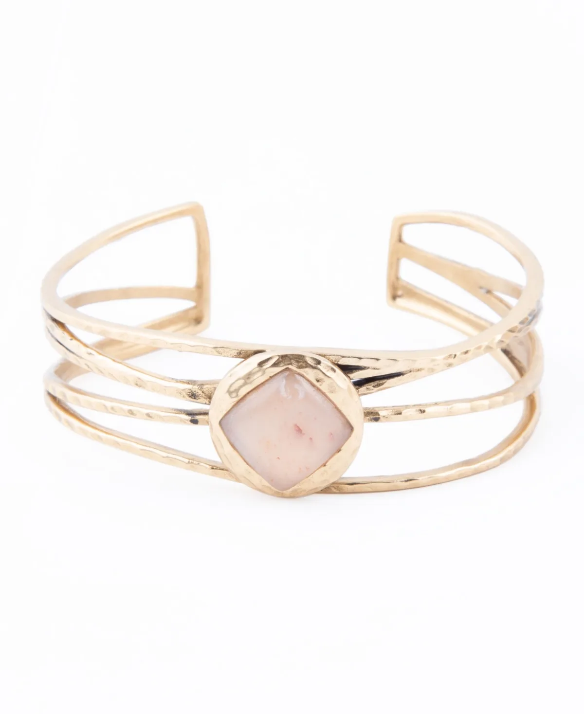 Terra Genuine Peach Moonstone Kite Cuff Bracelet
