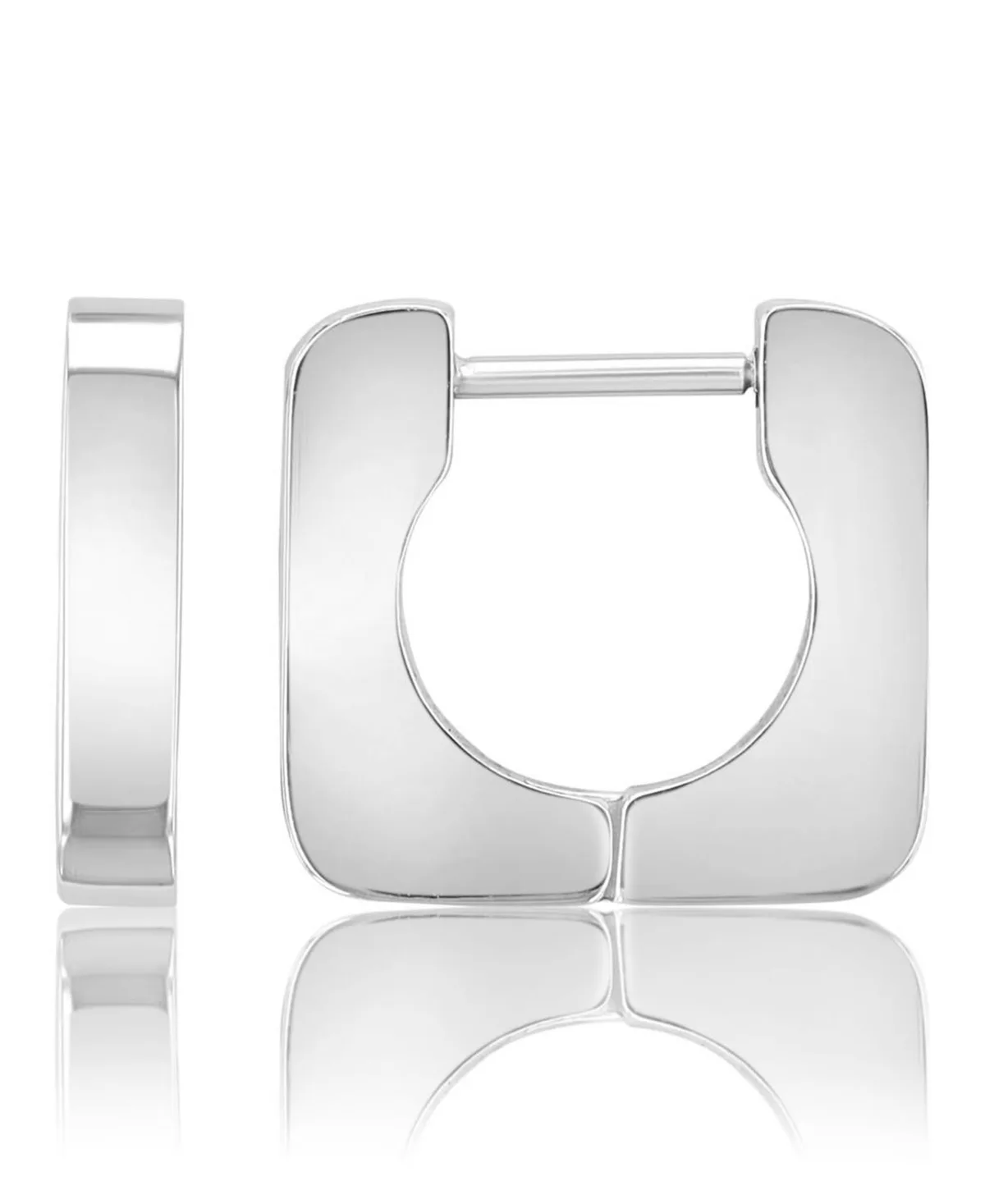 Waterproof Yellow 14mm Hollow Rounded Circle Square Huggie Earrings by Roxy