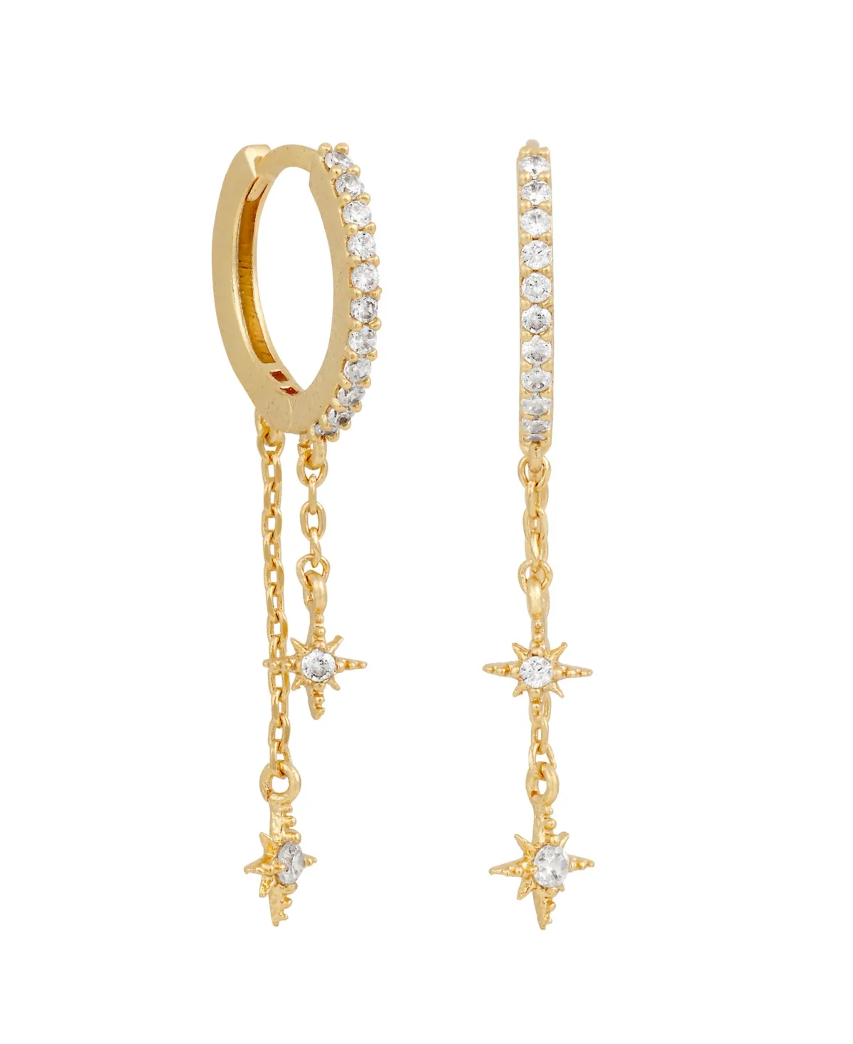 Crystal Skyshower Gold Plated Hoop Earrings by Girls Crew