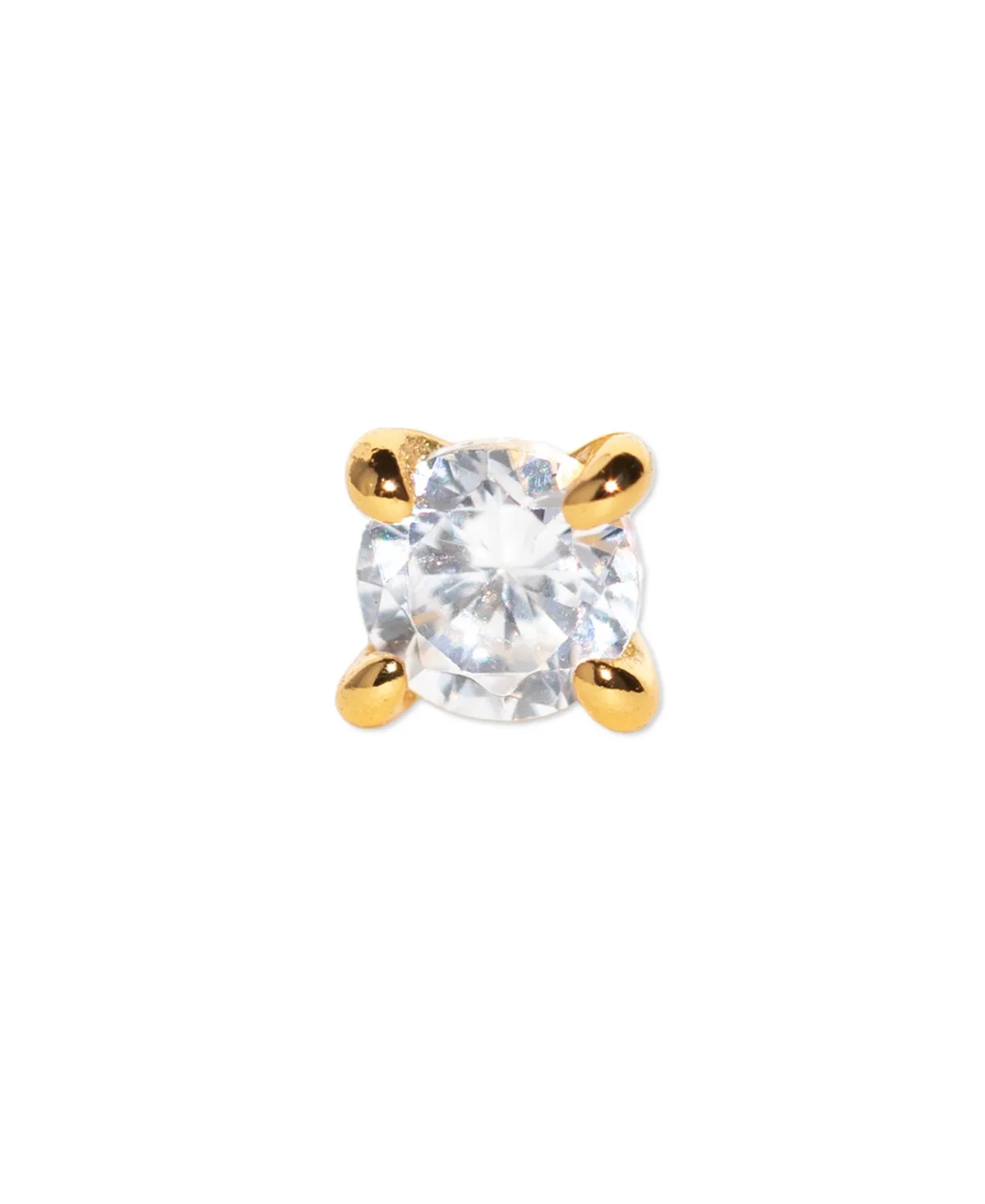 Crystal Dainty Brilliance Flat Back Gold Plated Earrings by Girls Crew