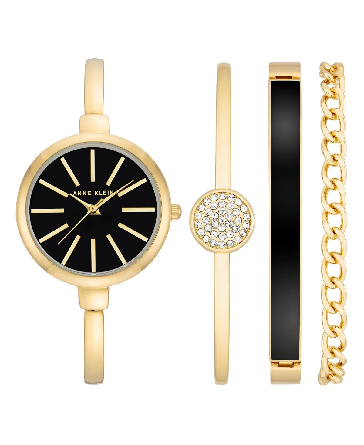 Gold-Tone Alloy Bangle Watch 32mm and Bracelet Set by Anne Klein