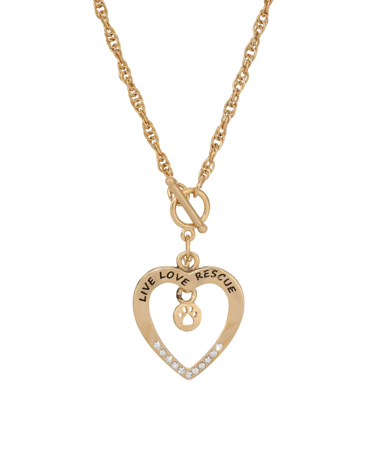Crystal Live Love Rescue Heart Necklace by 2028