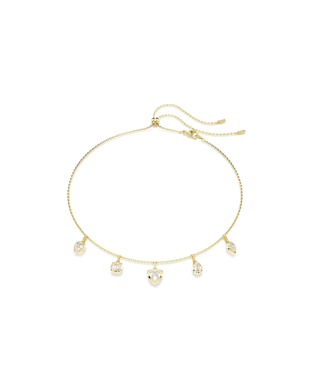 Imber Mixed Cuts White Gold-Tone Plated Necklace by Swarovski