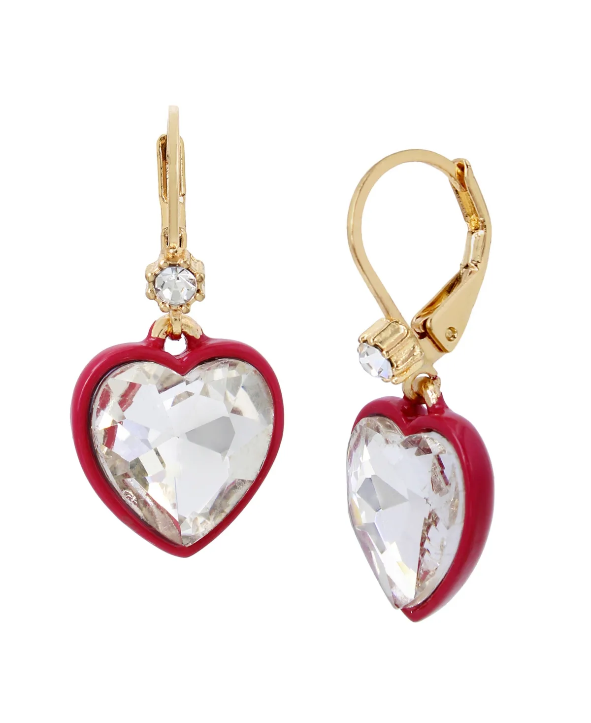 Heart Drop Earrings by Betsey Johnson