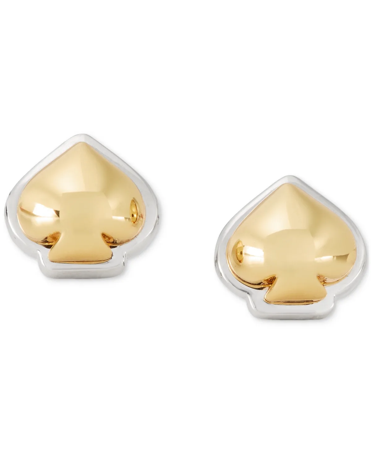 Two-Tone Sculpted Spade Mini Stud Earrings by Kate Spade New York