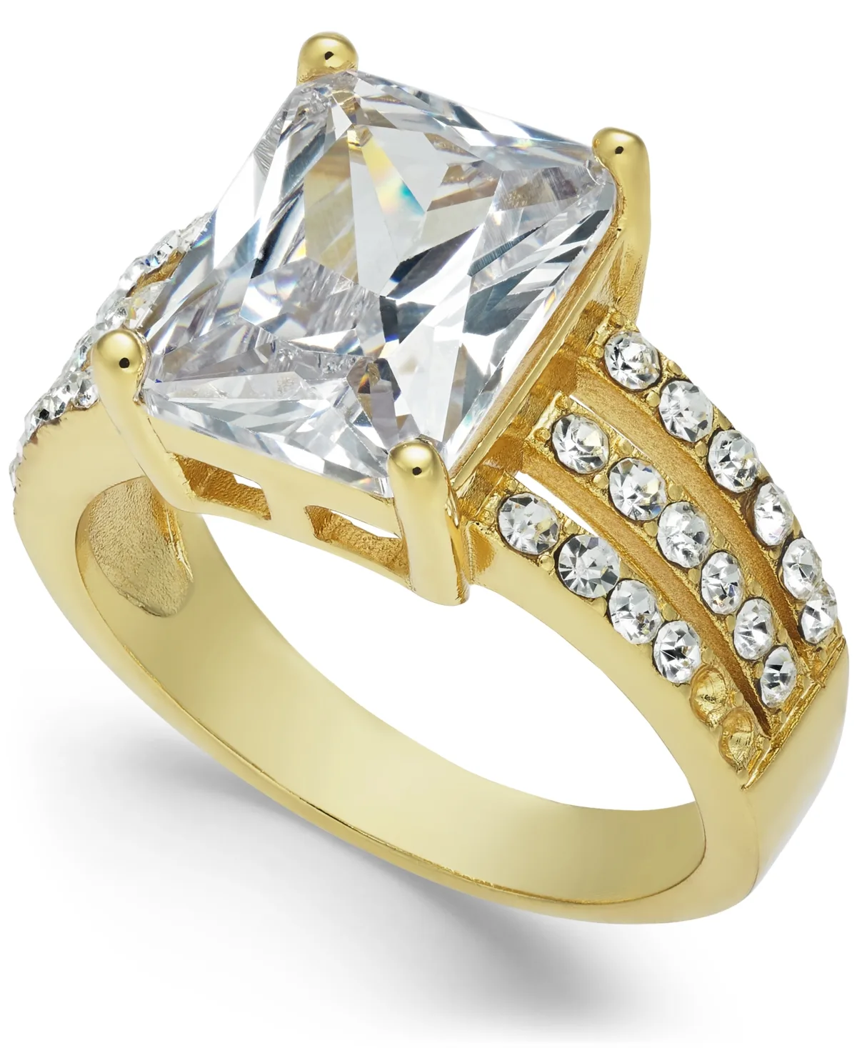 Plate Emerald-Cut Crystal Triple-Row Ring by Charter Club