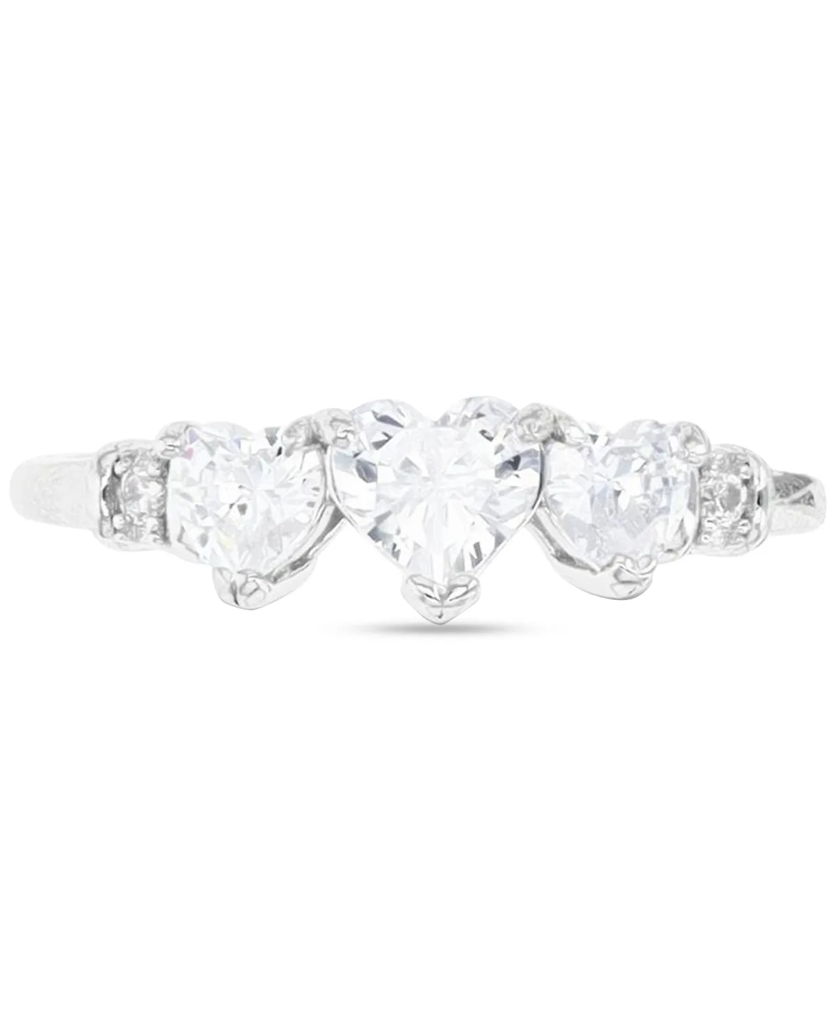Cubic Zirconia Triple Heart Ring in Sterling Silver by Macy's