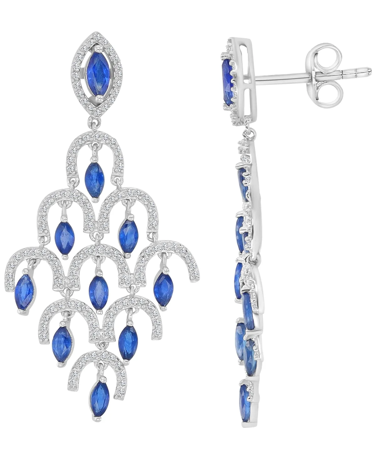Blue Sapphire & Diamond Dangling Earrings by Macy's