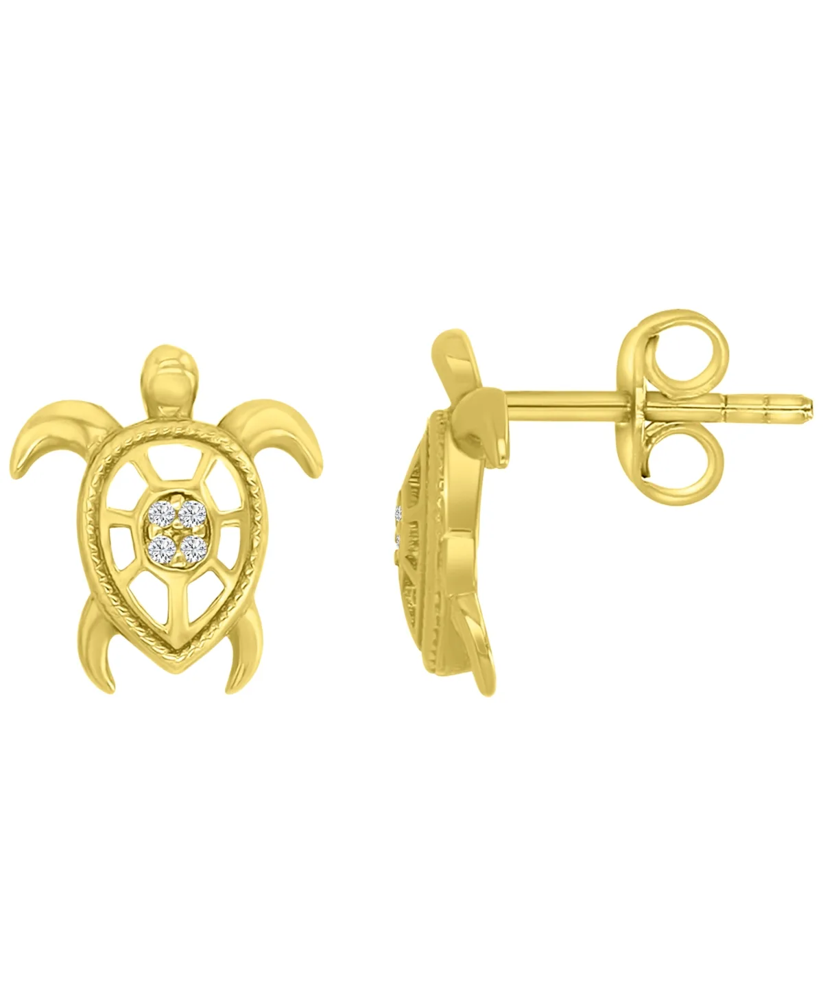 Diamond Accent Sea Turtle Stud Earrings by Macy's