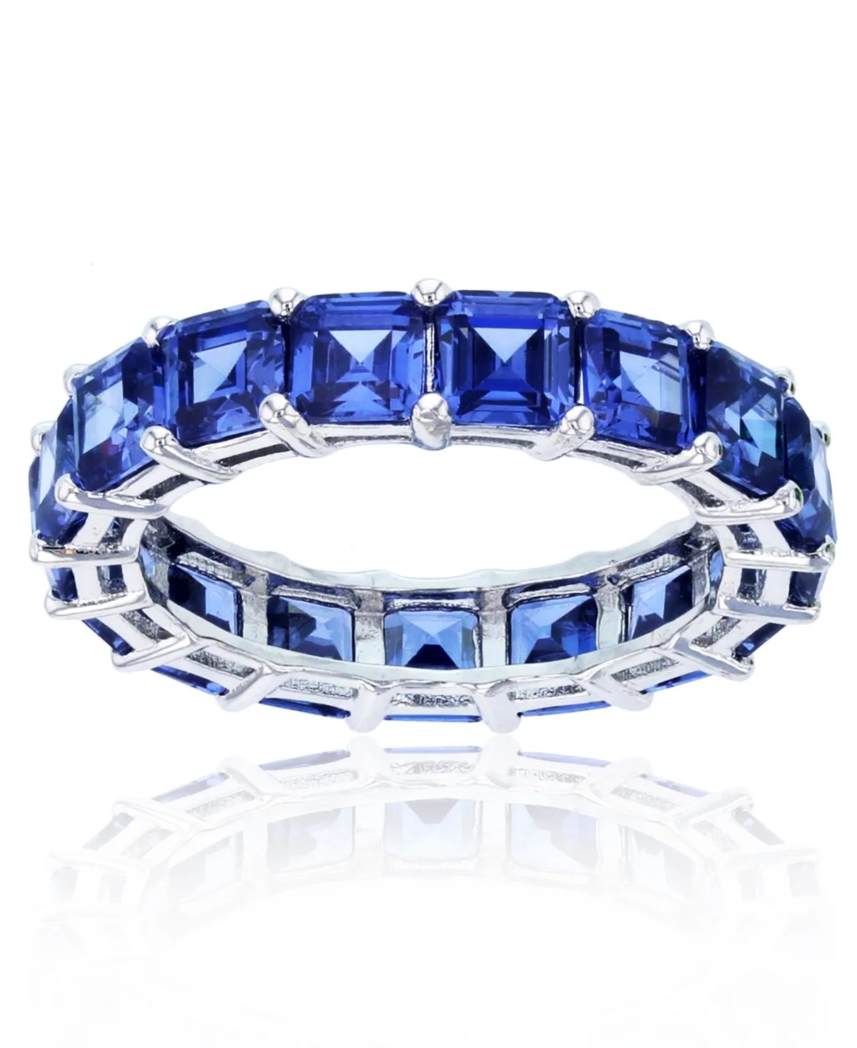 Princess Cut Cubic Zirconia Eternity Band in Rhodium Plated Sterling Silver by Macy's
