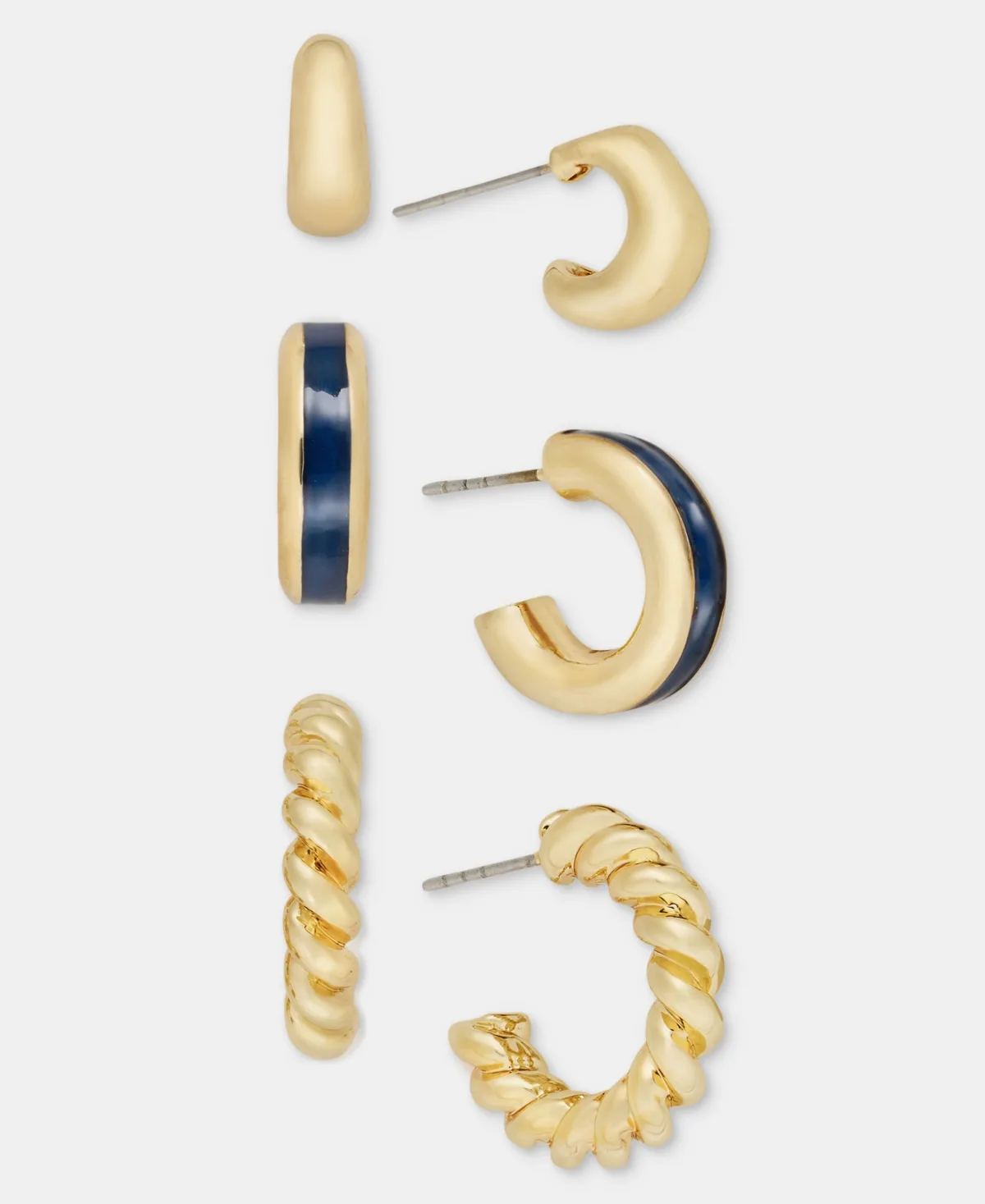 Gold-Tone 3-Pc. Set Huggie Hoop Earrings by On 34th
