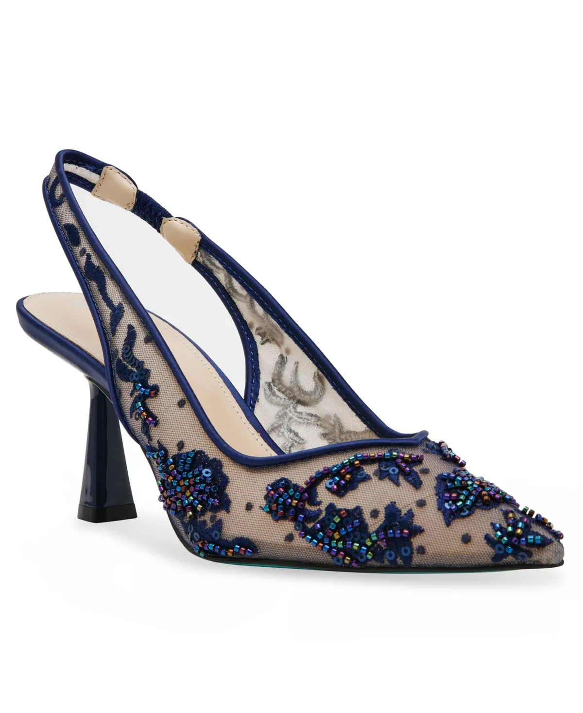 Nikki Embroidered Slingback Evening Pumps