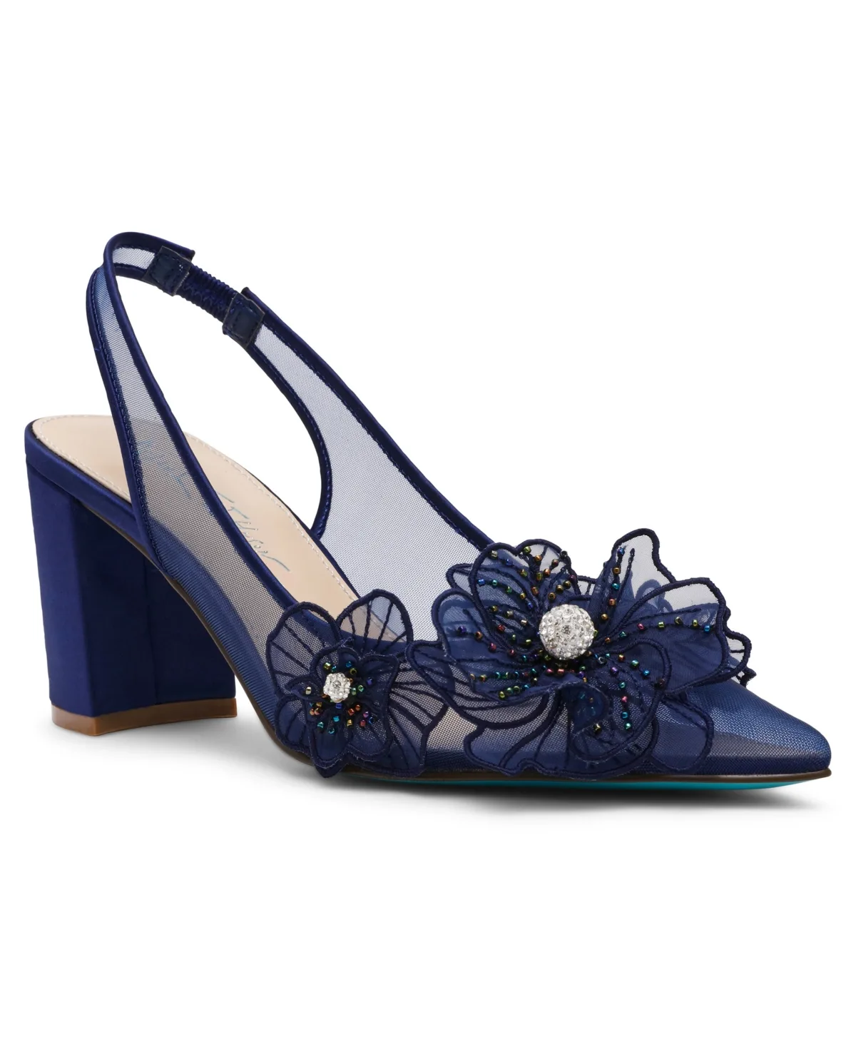 Petra Flower Applique Slingback Pumps by Betsey Johnson