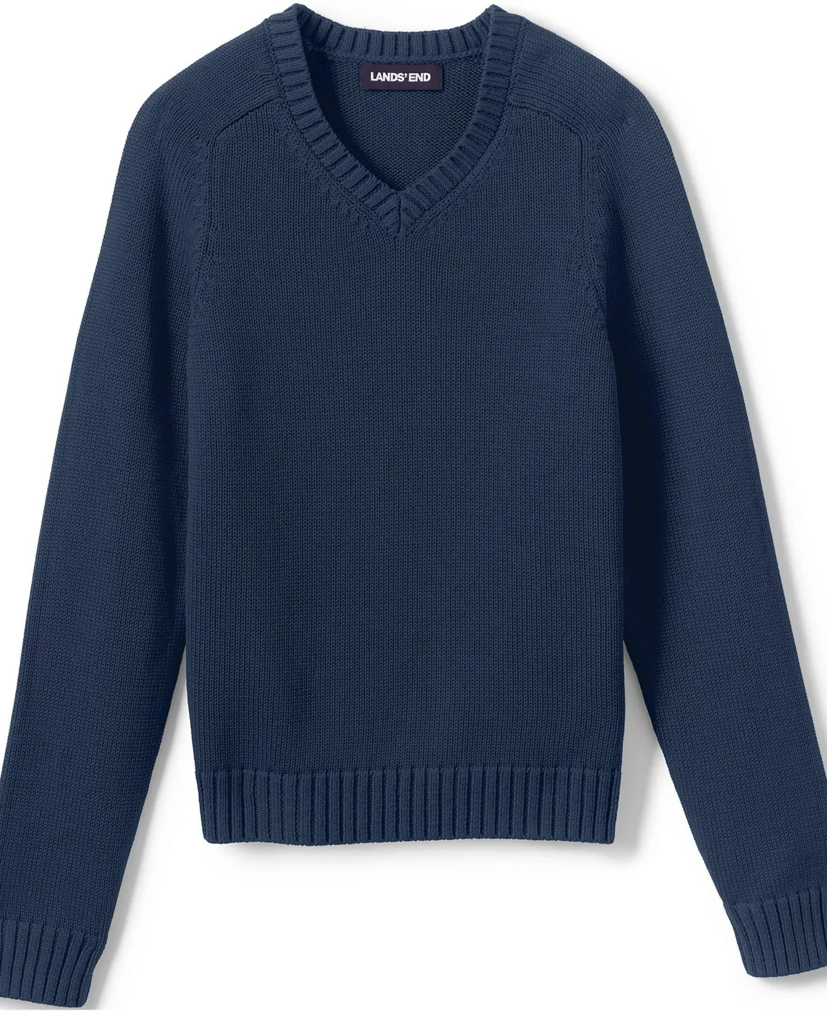 School Uniform Cotton Modal V-Neck Sweater by Lands' End