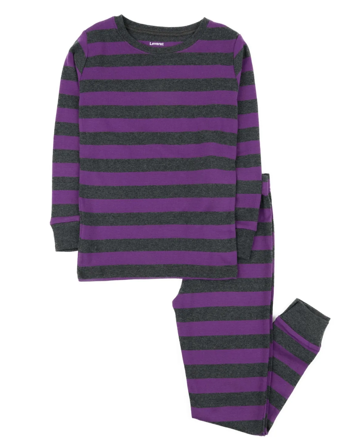 Two Piece Cotton Striped Holiday Pajamas by Leveret